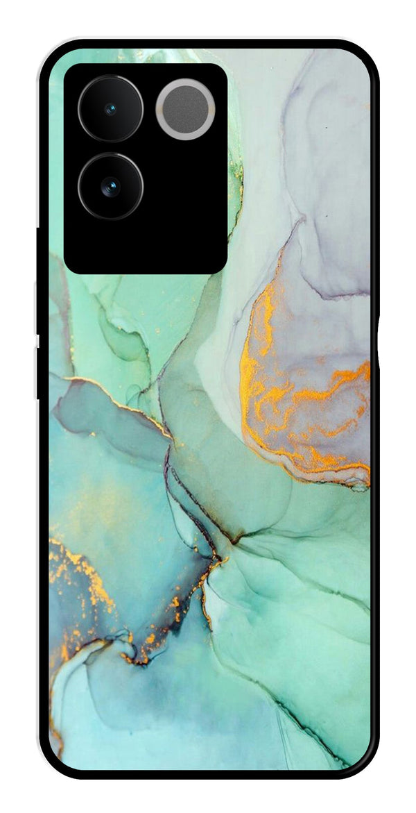 Marble Design Metal Mobile Case for Vivo iQOO Z7 Pro   (Design No -46)