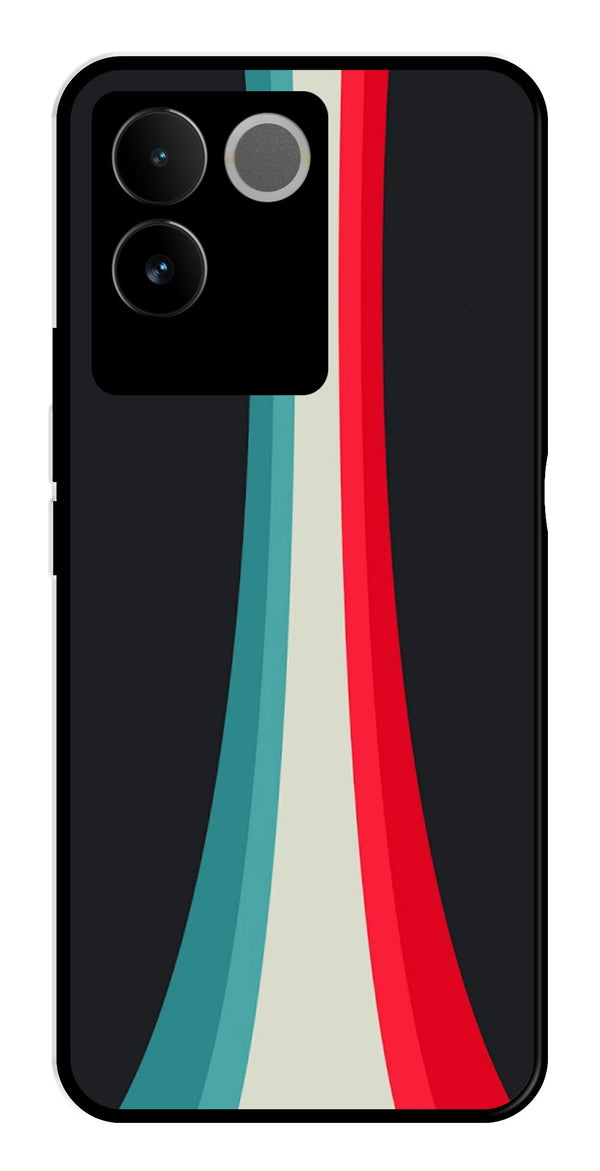 Modern Art Colorful Metal Mobile Case for Vivo iQOO Z7 Pro   (Design No -48)