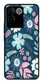 Flower Leaves Design Metal Mobile Case for Vivo T2 Pro   (Design No -50)