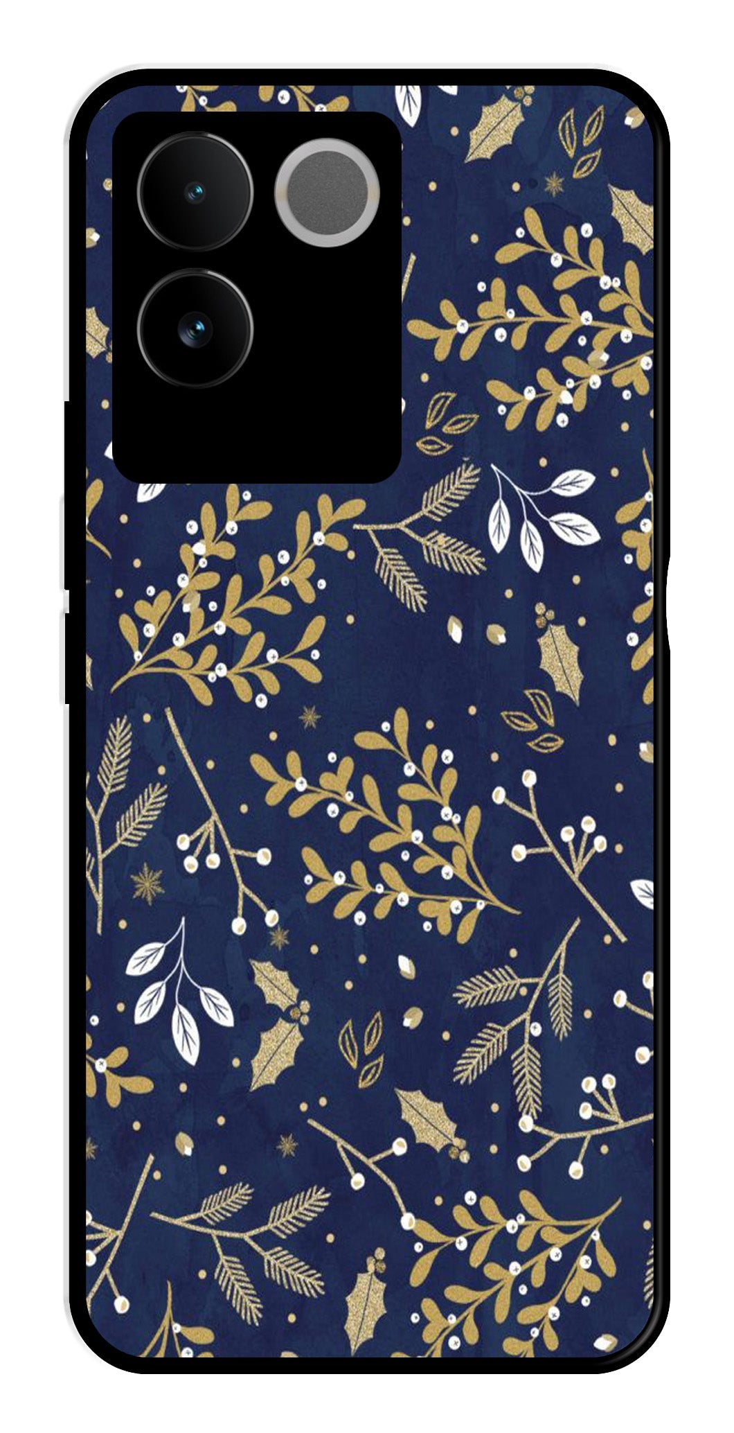 Floral Pattern  Metal Mobile Case for Vivo T2 Pro   (Design No -52)