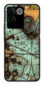 Map Design Metal Mobile Case for Vivo T2 Pro   (Design No -54)