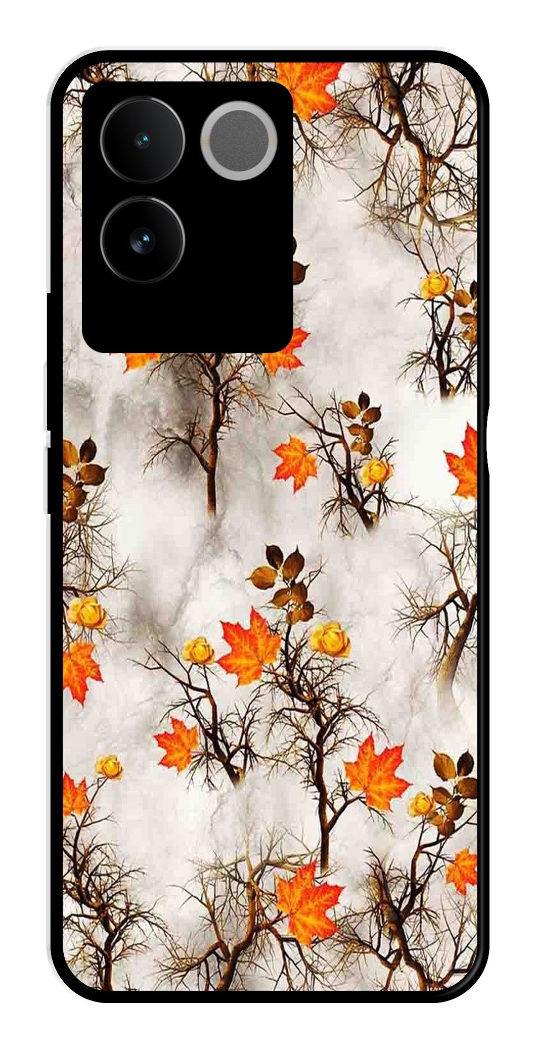 Autumn leaves Metal Mobile Case for Vivo T2 Pro   (Design No -55)