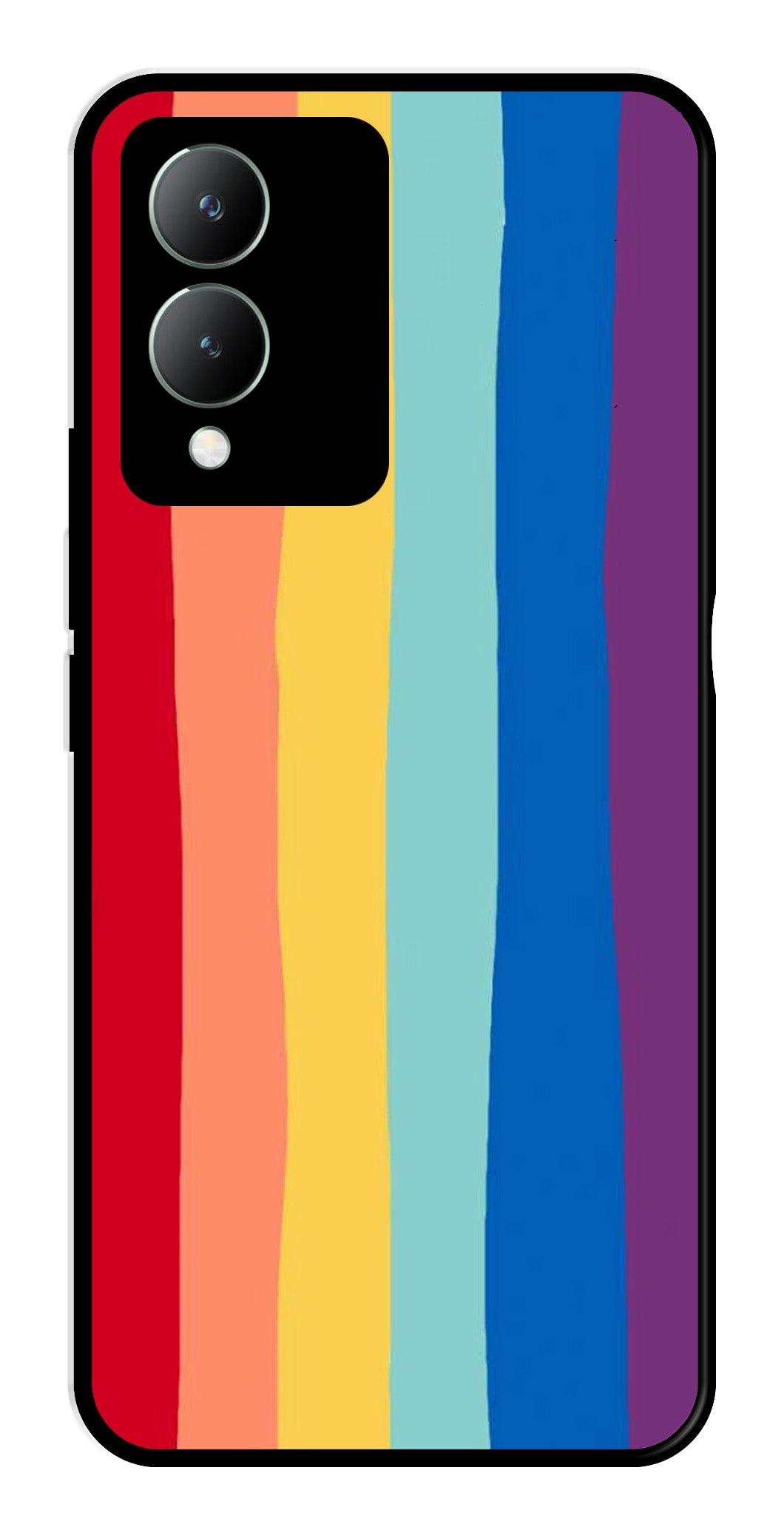Rainbow MultiColor Metal Mobile Case for Vivo Y17s   (Design No -03)