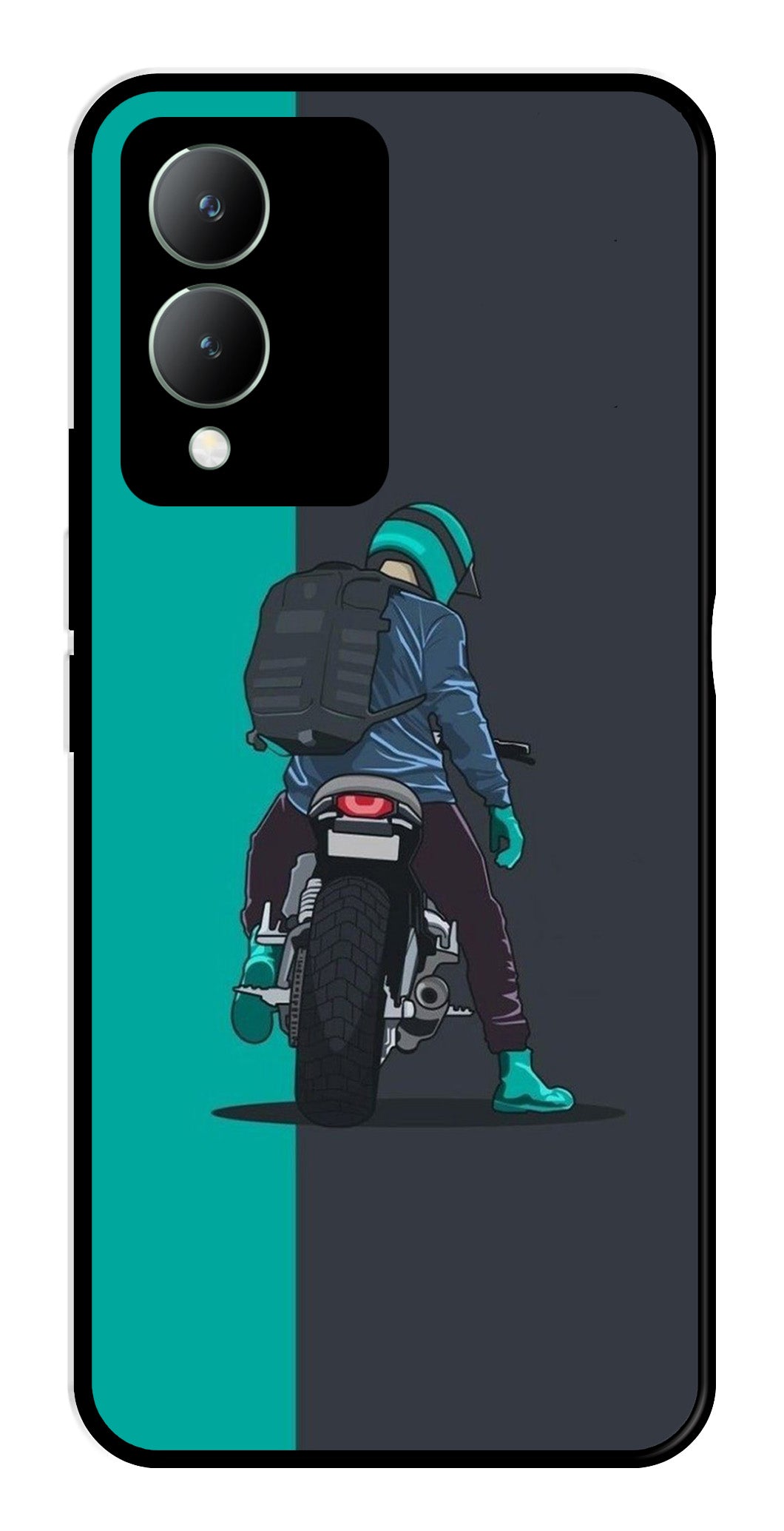 Bike Lover Metal Mobile Case for Vivo Y17s   (Design No -05)