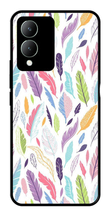 Colorful Feathers Metal Mobile Case for Vivo Y17s