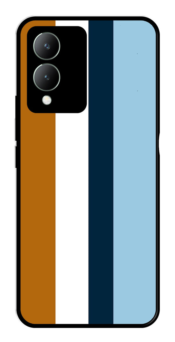 MultiColor Pattern Metal Mobile Case for Vivo Y17s   (Design No -17)