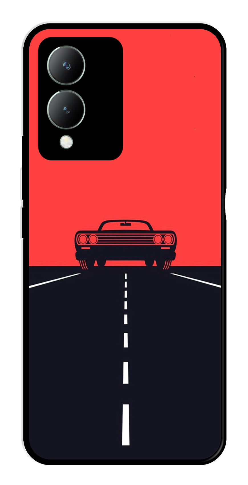 Car Lover Metal Mobile Case for Vivo Y17s   (Design No -21)