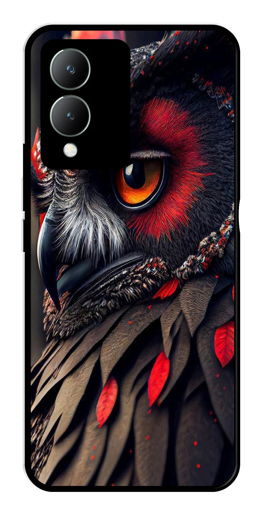 Owl Design Metal Mobile Case for Vivo Y17s   (Design No -26)