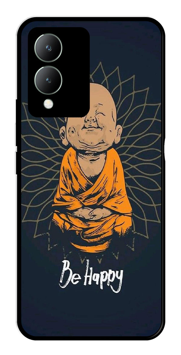 Be Happy Metal Mobile Case for Vivo Y17s   (Design No -27)