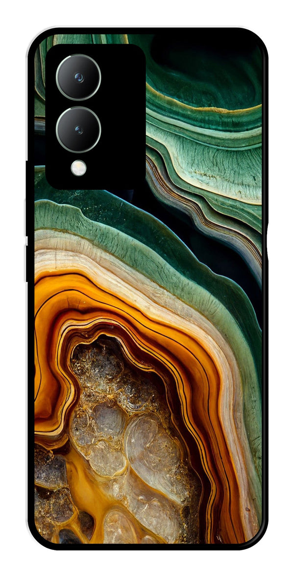 Marble Design Metal Mobile Case for Vivo Y17s   (Design No -28)