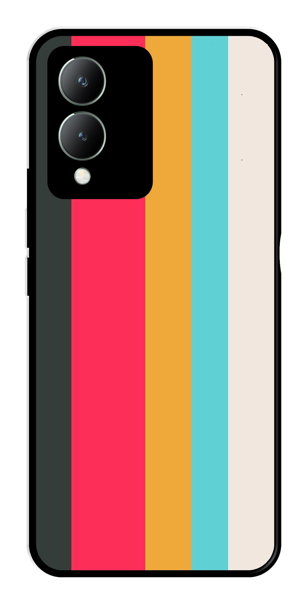 Muted Rainbow Metal Mobile Case for Vivo Y17s   (Design No -31)