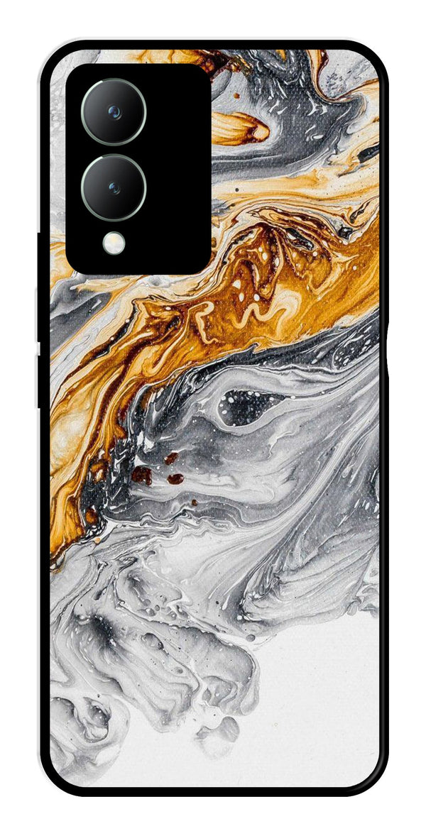 Marble Pattern Metal Mobile Case for Vivo Y17s   (Design No -36)