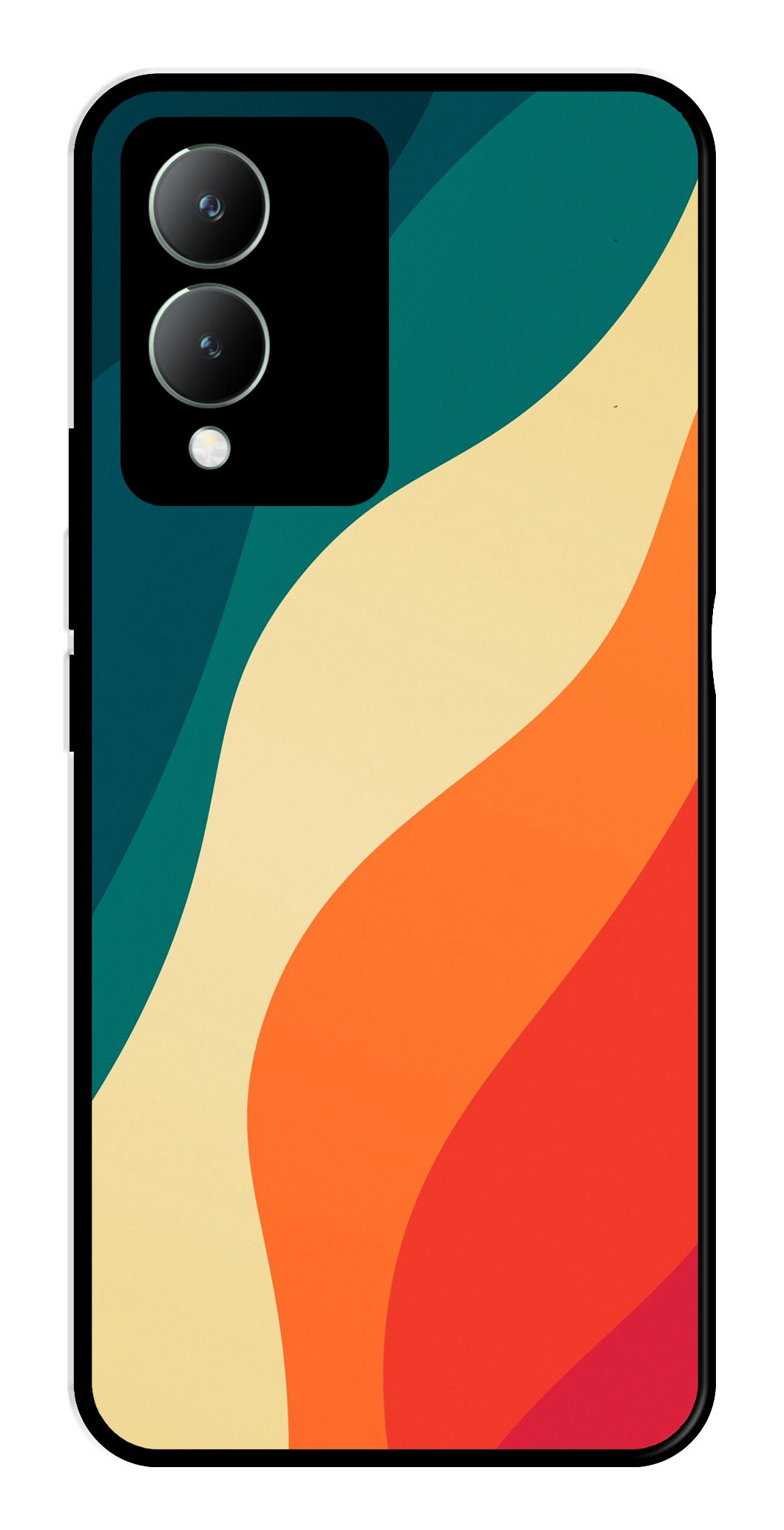 Muted Rainbow Metal Mobile Case for Vivo Y17s   (Design No -39)