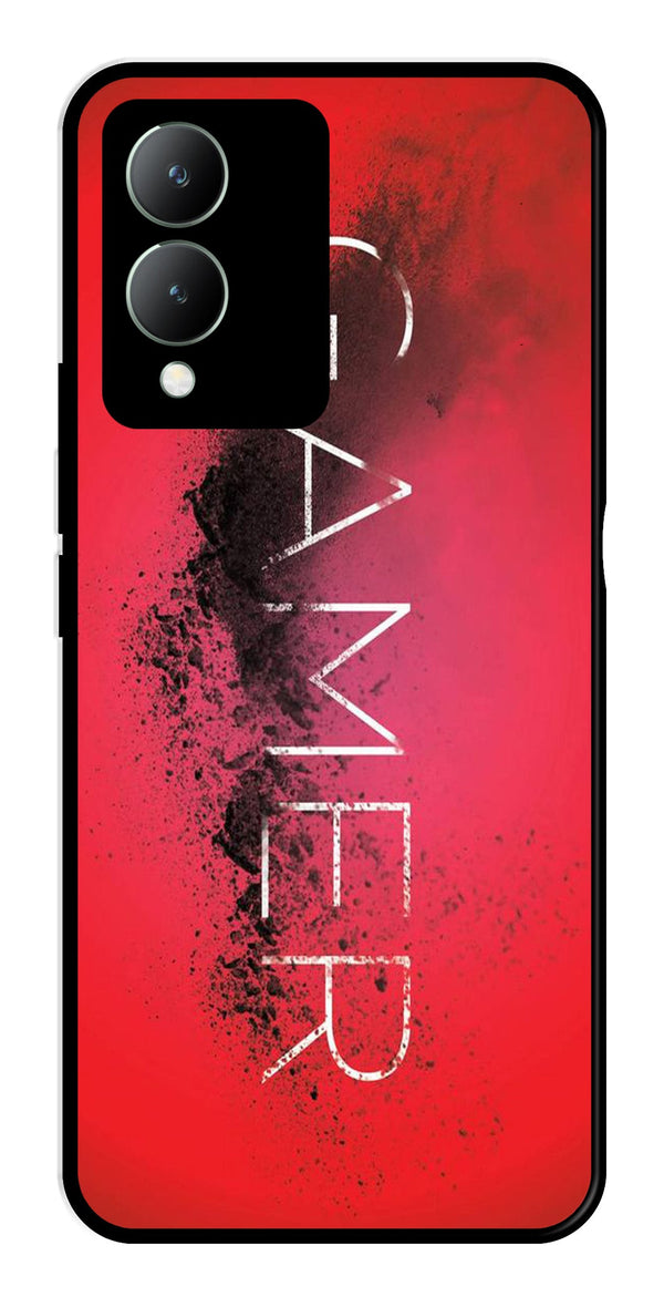 Gamer Pattern Metal Mobile Case for Vivo Y17s   (Design No -41)