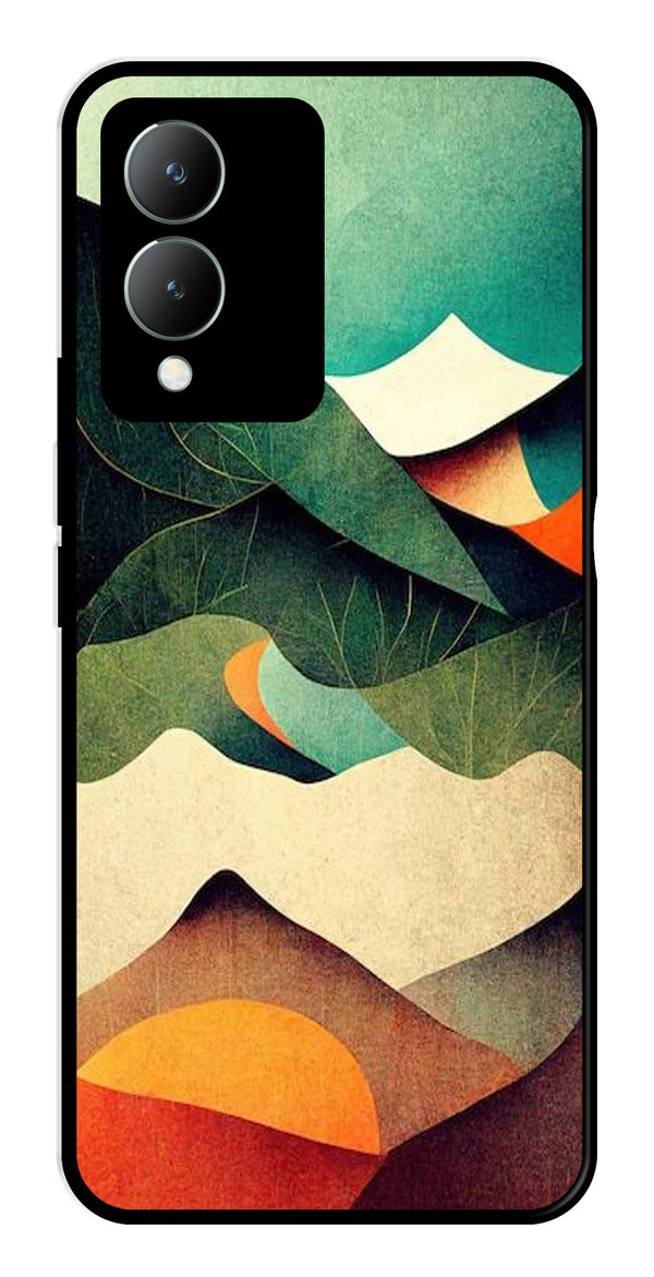 MultiColor Pattern Metal Mobile Case for Vivo Y17s   (Design No -43)