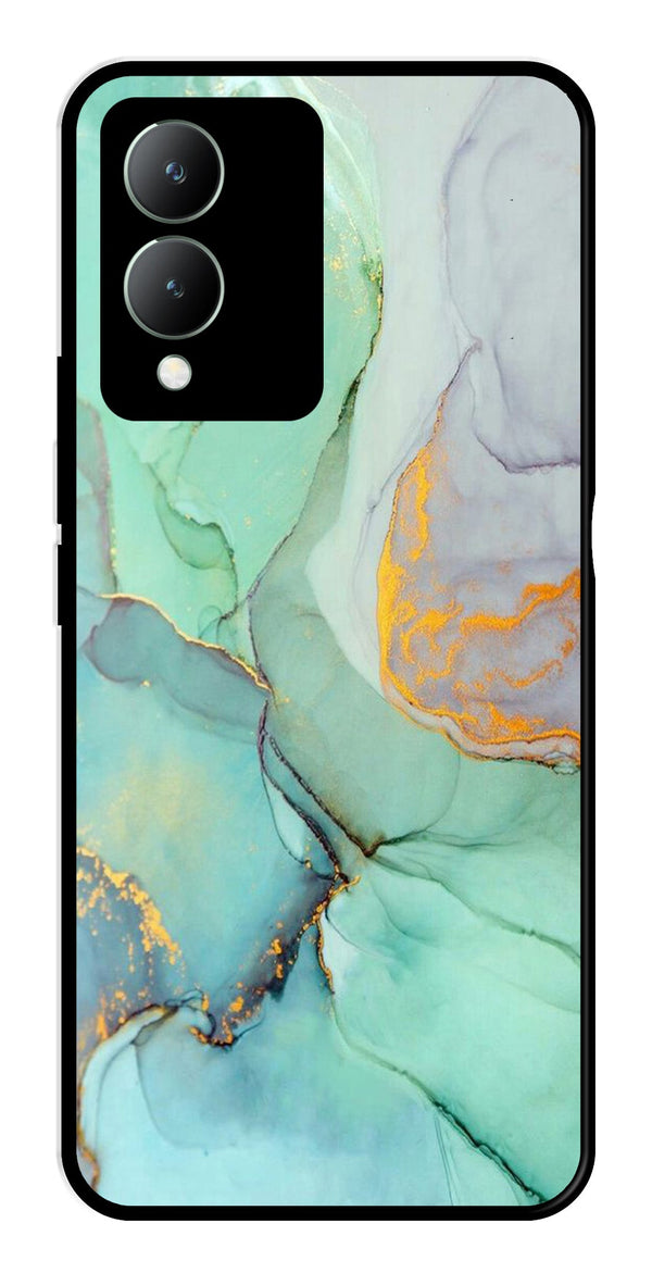 Marble Design Metal Mobile Case for Vivo Y17s   (Design No -46)