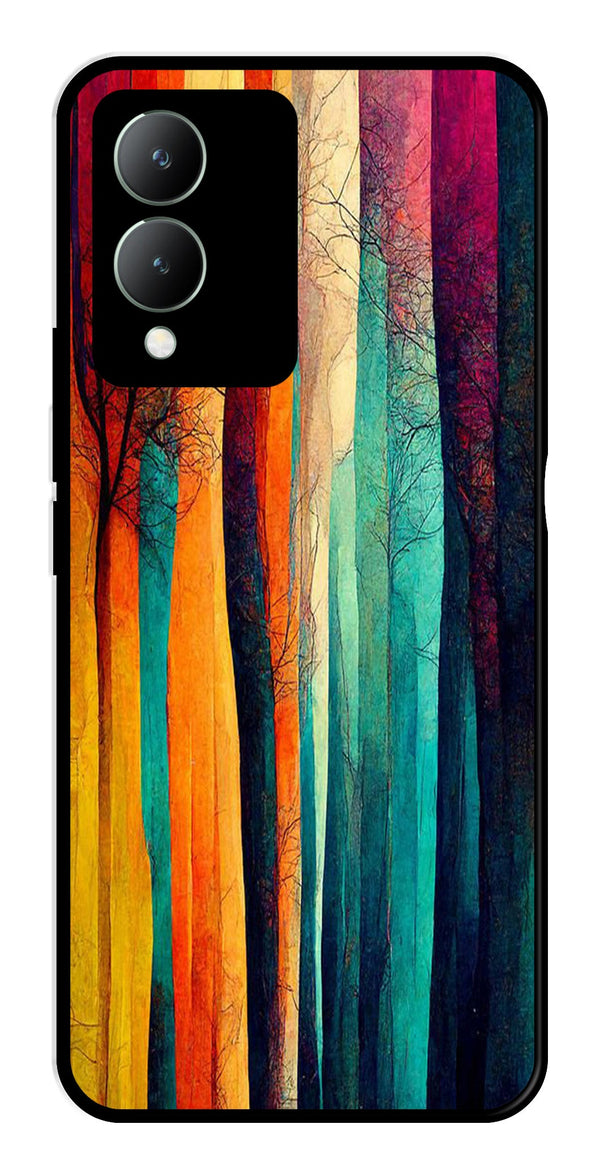 Modern Art Colorful Metal Mobile Case for Vivo Y17s   (Design No -47)