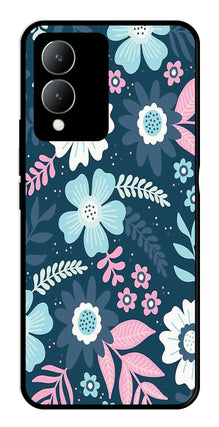 Flower Leaves Design Metal Mobile Case for Vivo Y17s