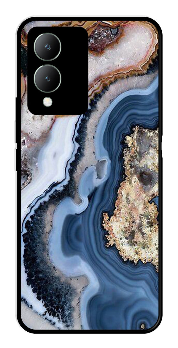 Marble Design Metal Mobile Case for Vivo Y17s   (Design No -53)
