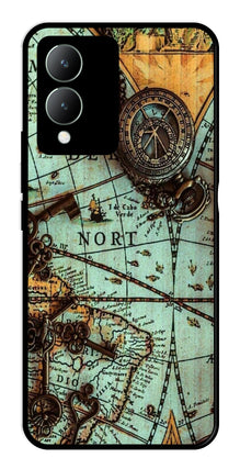 Map Design Metal Mobile Case for Vivo Y17s