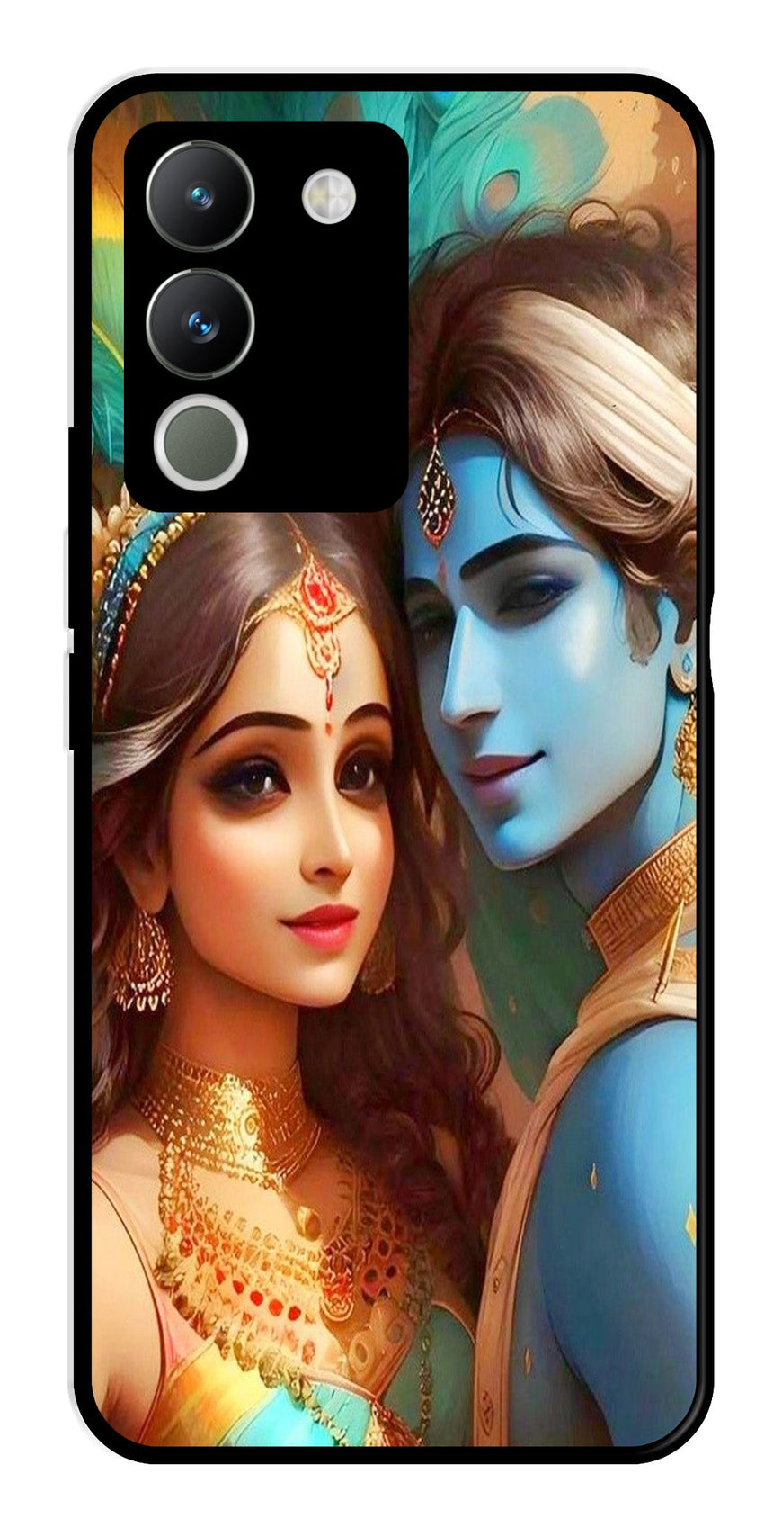 Lord Radha Krishna Metal Mobile Case for Vivo Y200   (Design No -01)