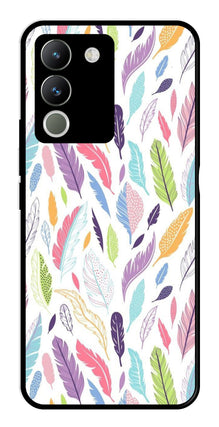 Colorful Feathers Metal Mobile Case for Vivo Y200