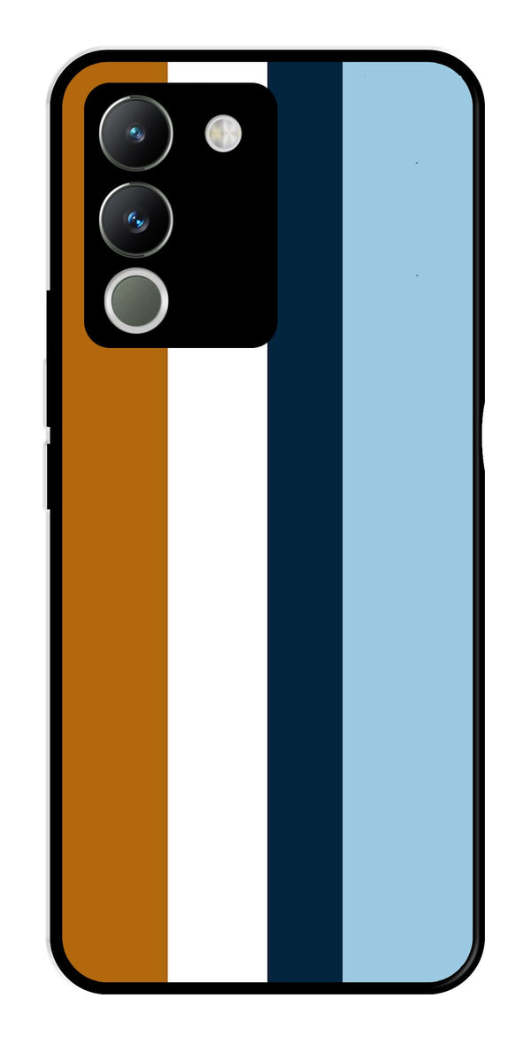 MultiColor Pattern Metal Mobile Case for Vivo Y200   (Design No -17)