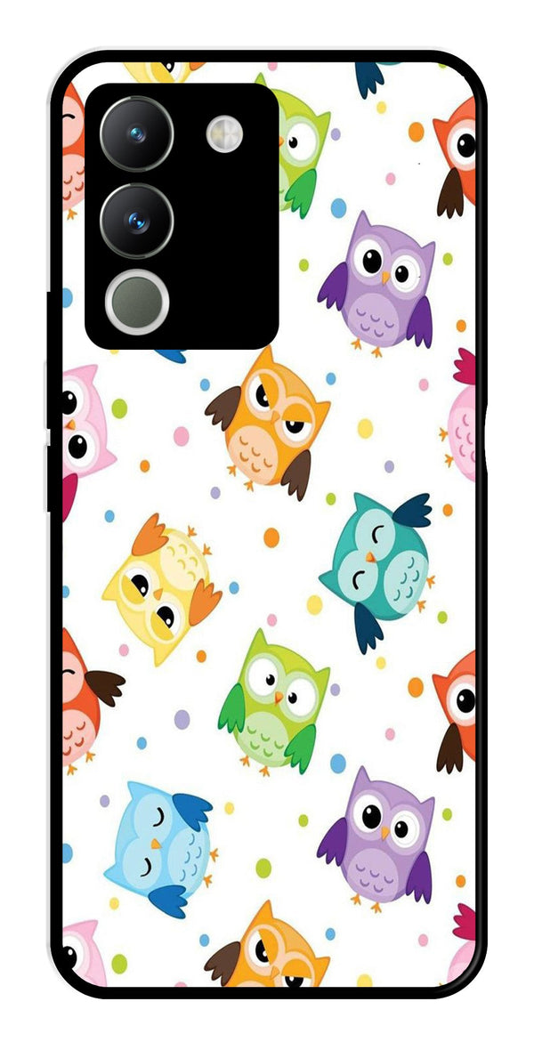 Owls Pattern Metal Mobile Case for Vivo Y200   (Design No -20)