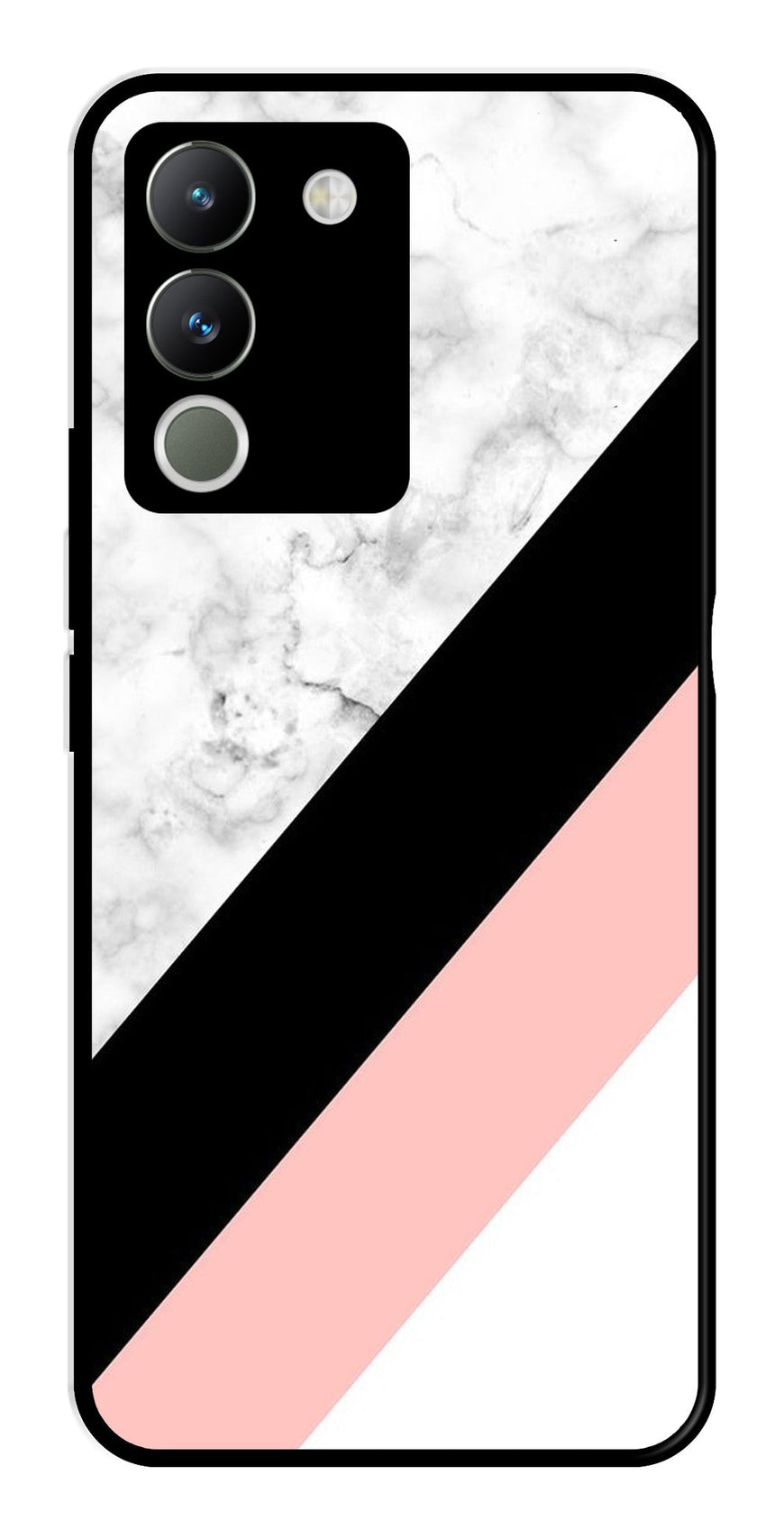 Marble Design Metal Mobile Case for Vivo Y200   (Design No -24)