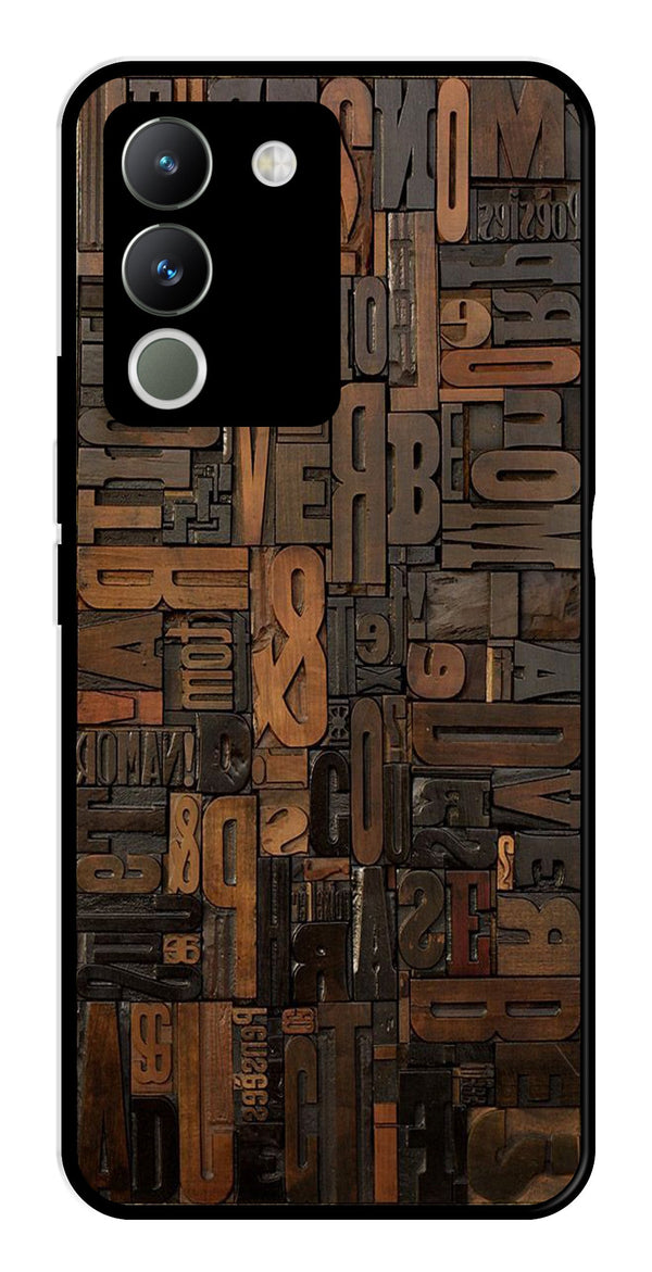 Alphabets Metal Mobile Case for Vivo Y200   (Design No -32)