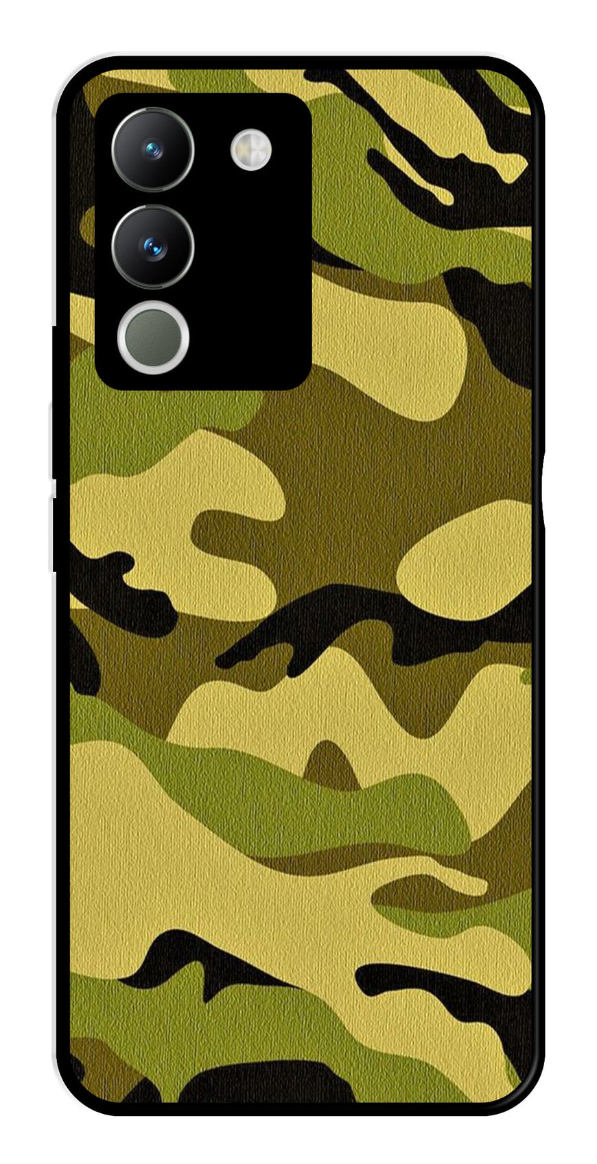 Army Pattern Metal Mobile Case for Vivo Y200   (Design No -35)