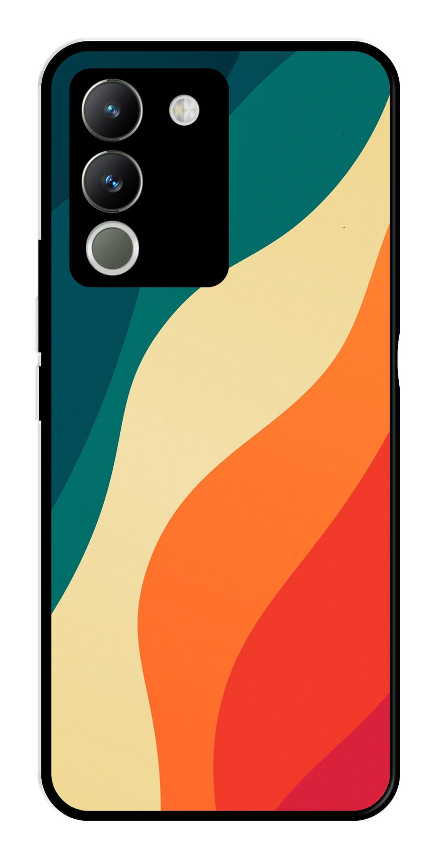 Muted Rainbow Metal Mobile Case for Vivo Y200   (Design No -39)
