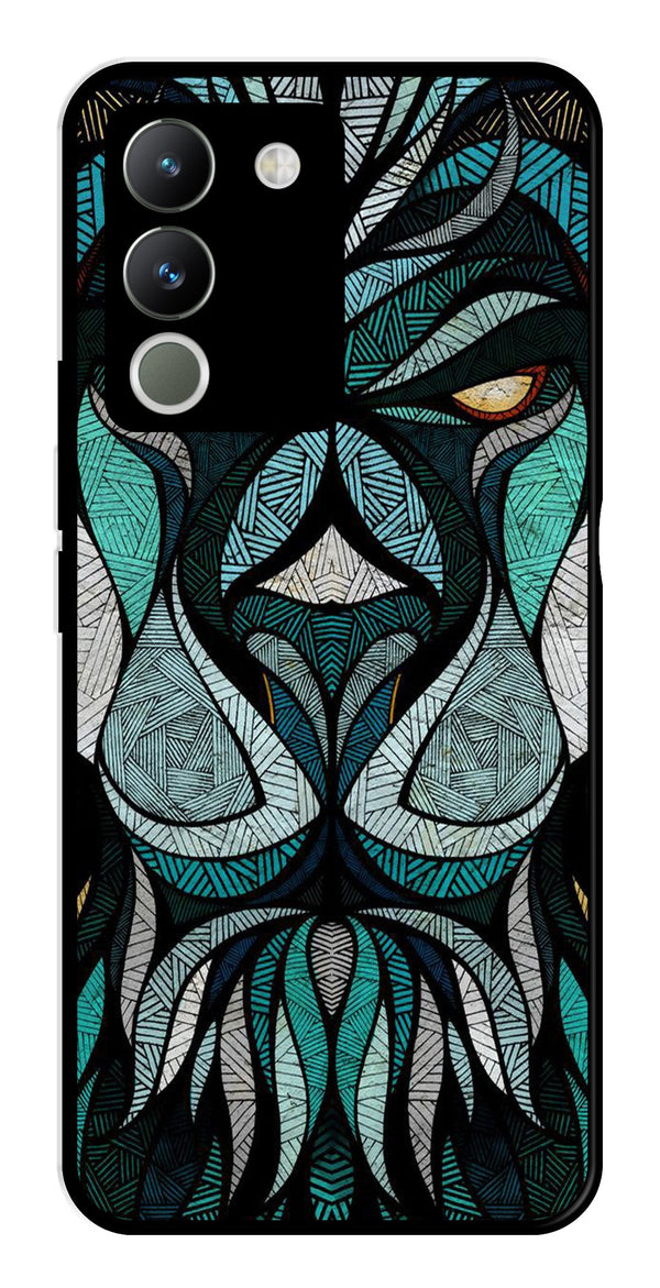 Lion Pattern Metal Mobile Case for Vivo Y200   (Design No -40)