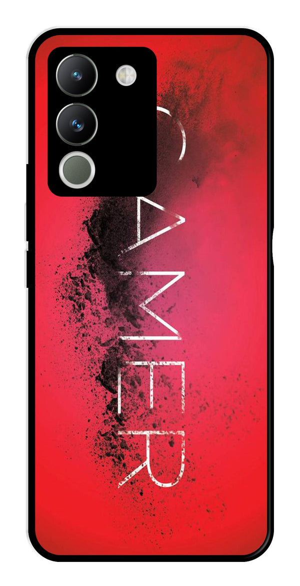 Gamer Pattern Metal Mobile Case for Vivo Y200   (Design No -41)