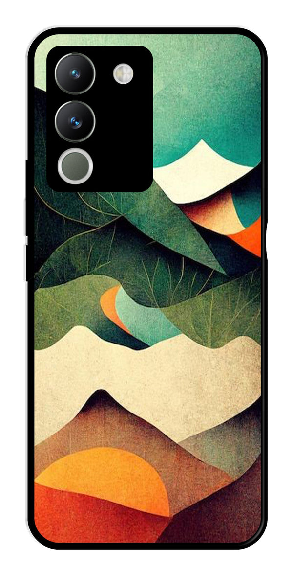 MultiColor Pattern Metal Mobile Case for Vivo Y200   (Design No -43)