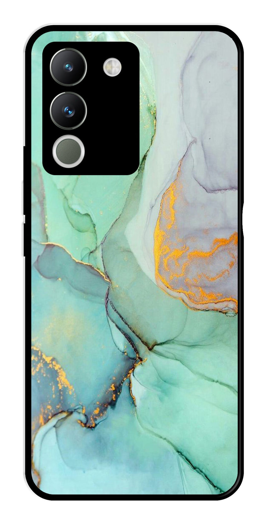 Marble Design Metal Mobile Case for Vivo Y200   (Design No -46)