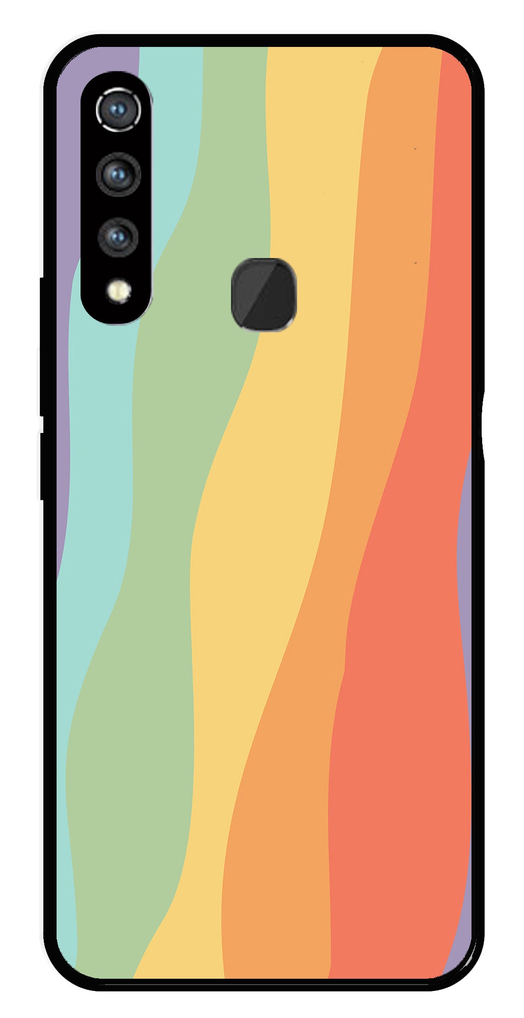 Muted Rainbow Metal Mobile Case for Vivo Z1 Pro   (Design No -02)