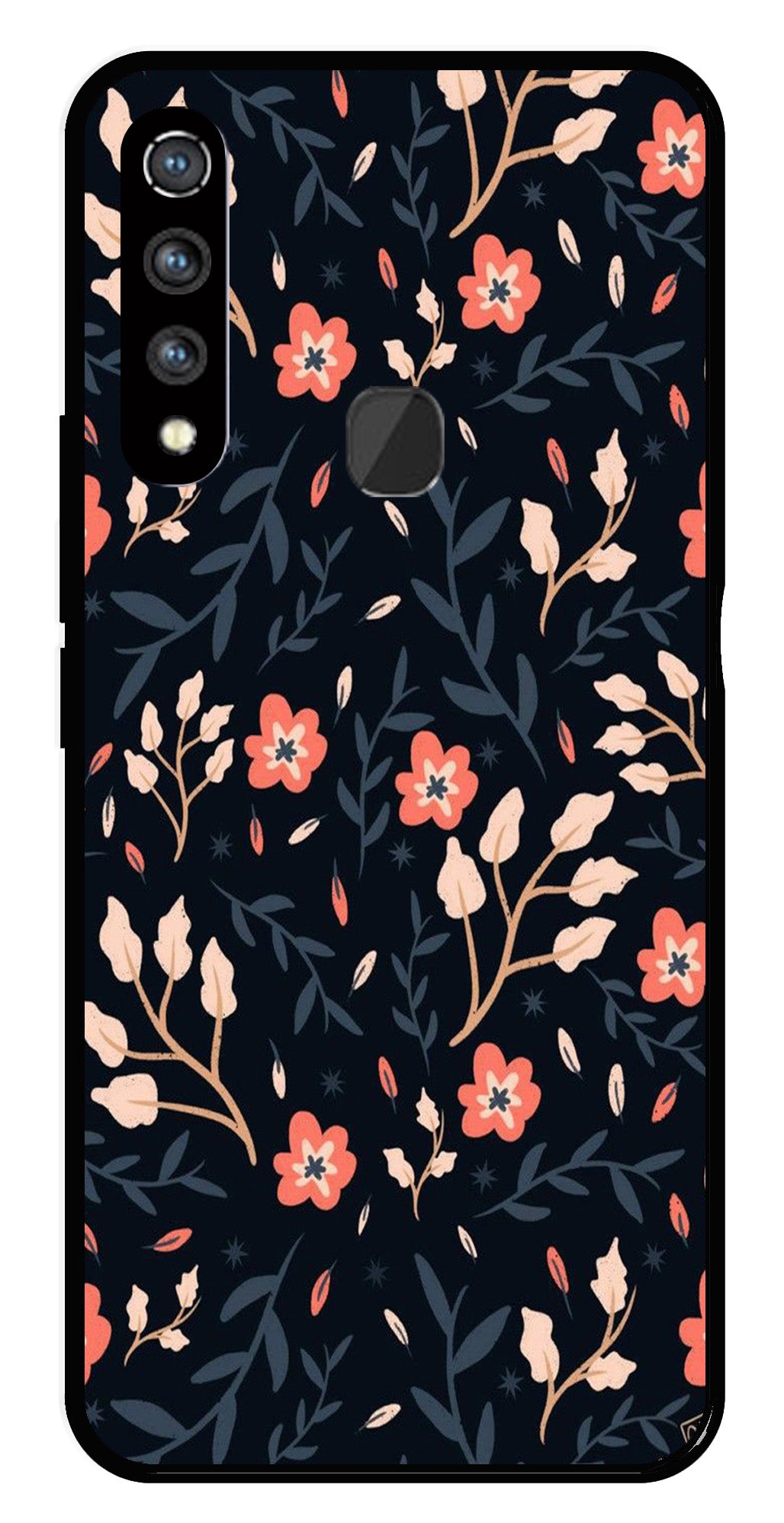 Floral Pattern Metal Mobile Case for Vivo Z1 Pro   (Design No -10)