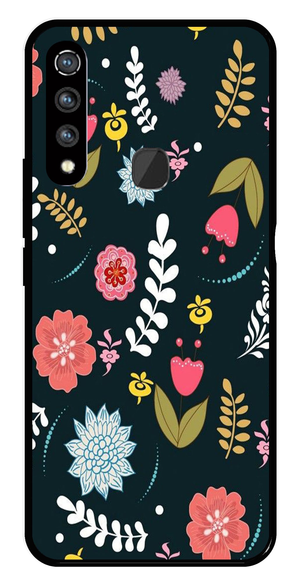 Floral Pattern2 Metal Mobile Case for Vivo Z1 Pro   (Design No -12)