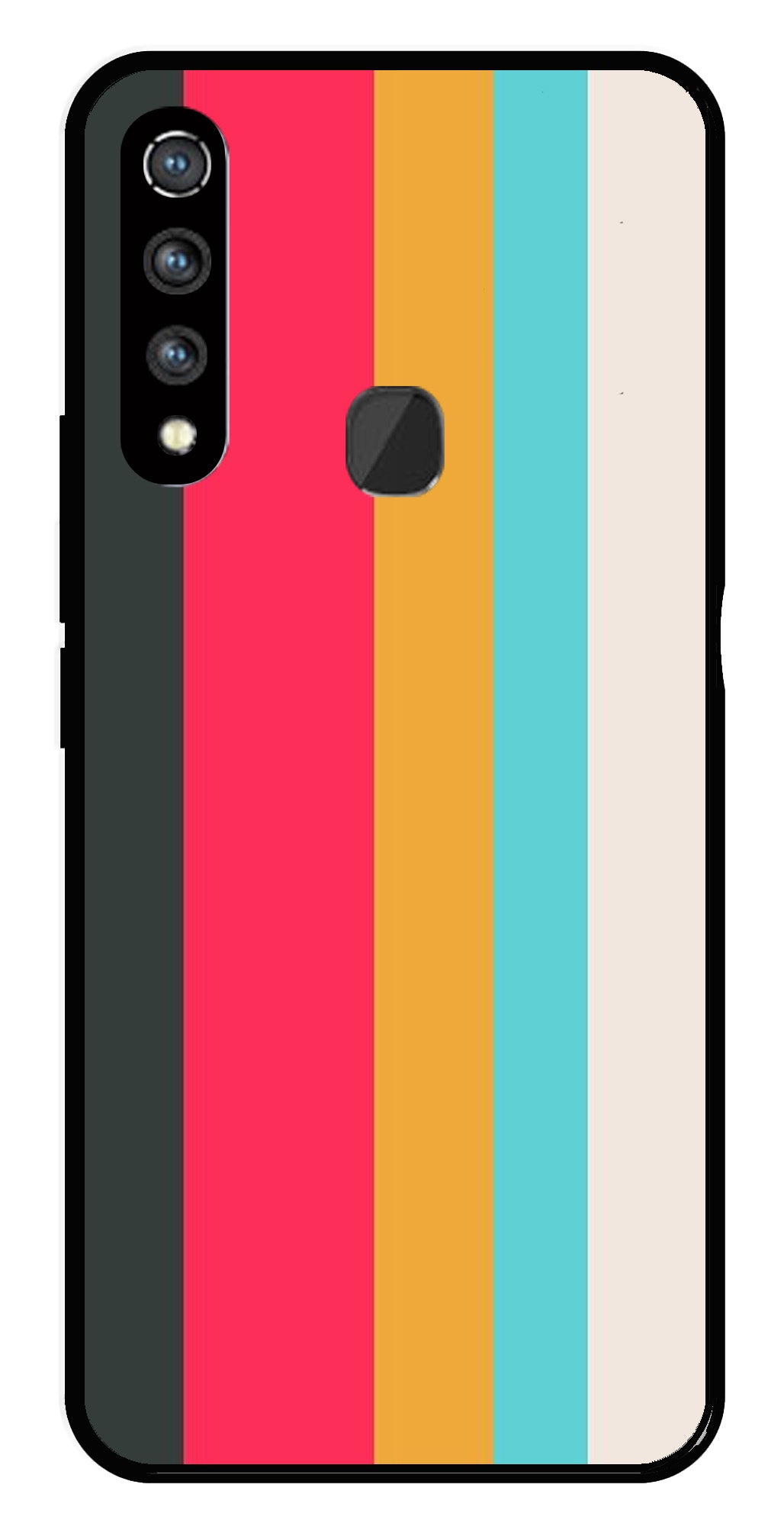 Muted Rainbow Metal Mobile Case for Vivo Z1 Pro   (Design No -31)