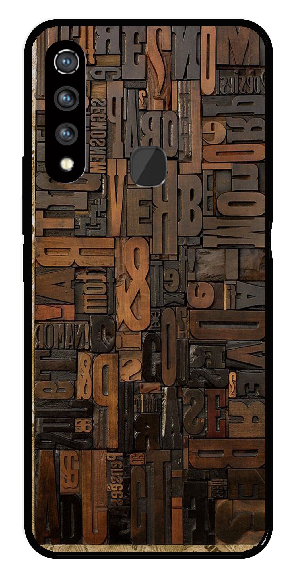 Alphabets Metal Mobile Case for Vivo Z1 Pro   (Design No -32)