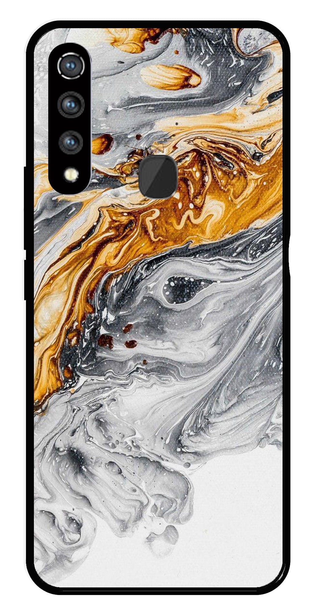 Marble Pattern Metal Mobile Case for Vivo Z1 Pro   (Design No -36)