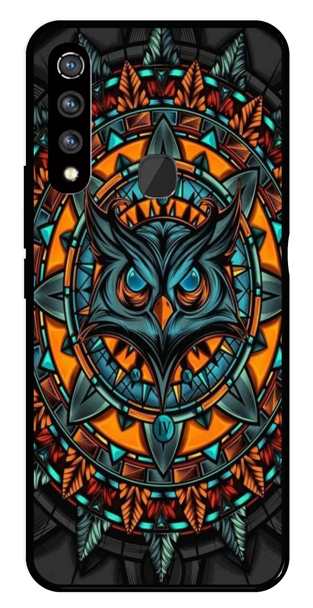 Owl Pattern Metal Mobile Case for Vivo Z1 Pro   (Design No -42)