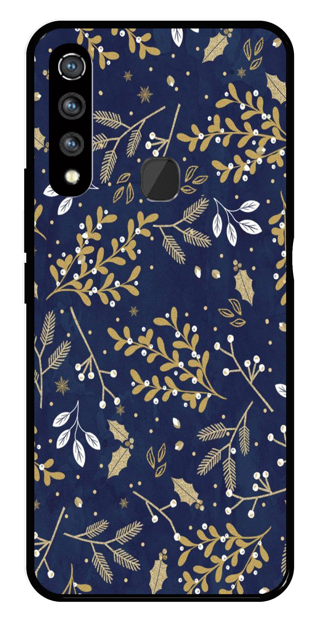 Floral Pattern  Metal Mobile Case for Vivo Z1 Pro   (Design No -52)