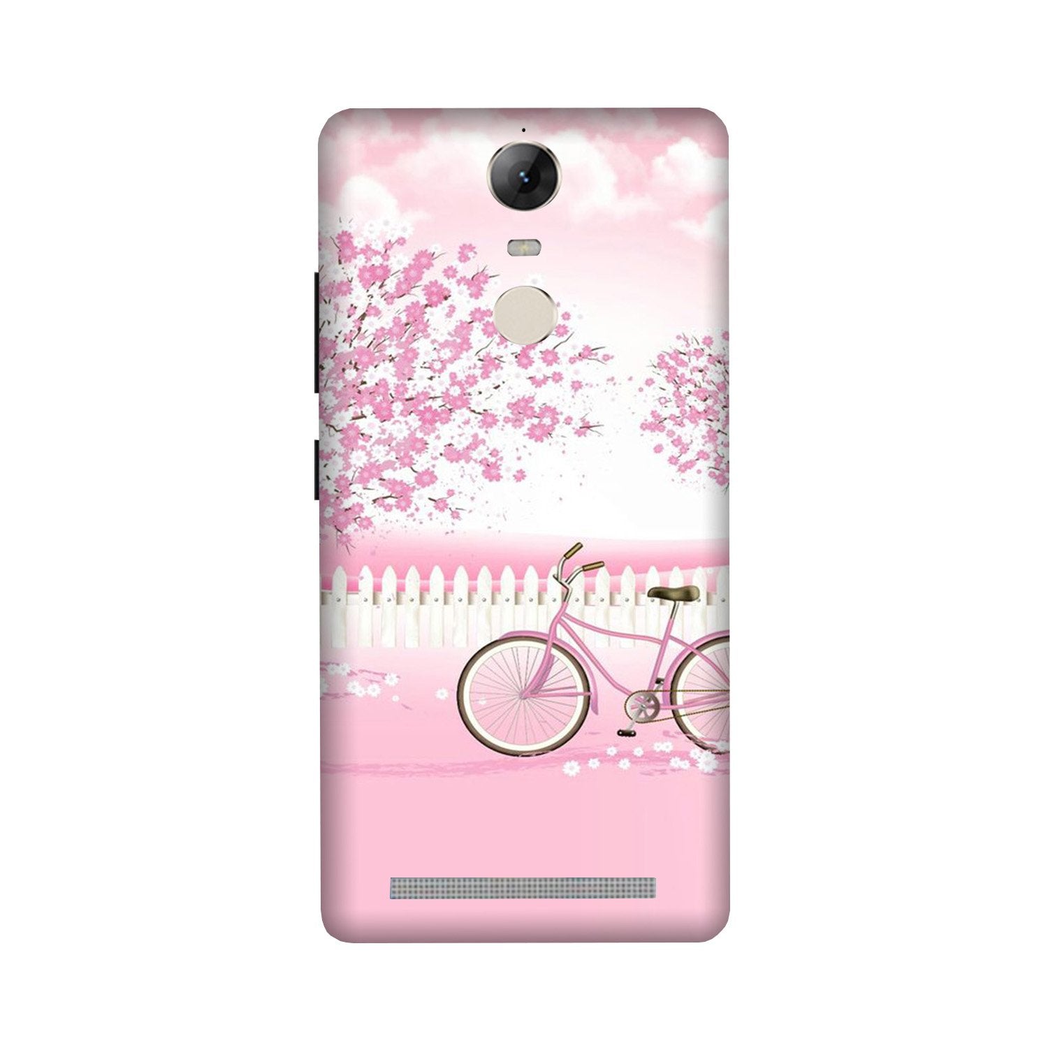 Pink Flowers Cycle Case for Lenovo Vibe K5 Note  (Design - 102)