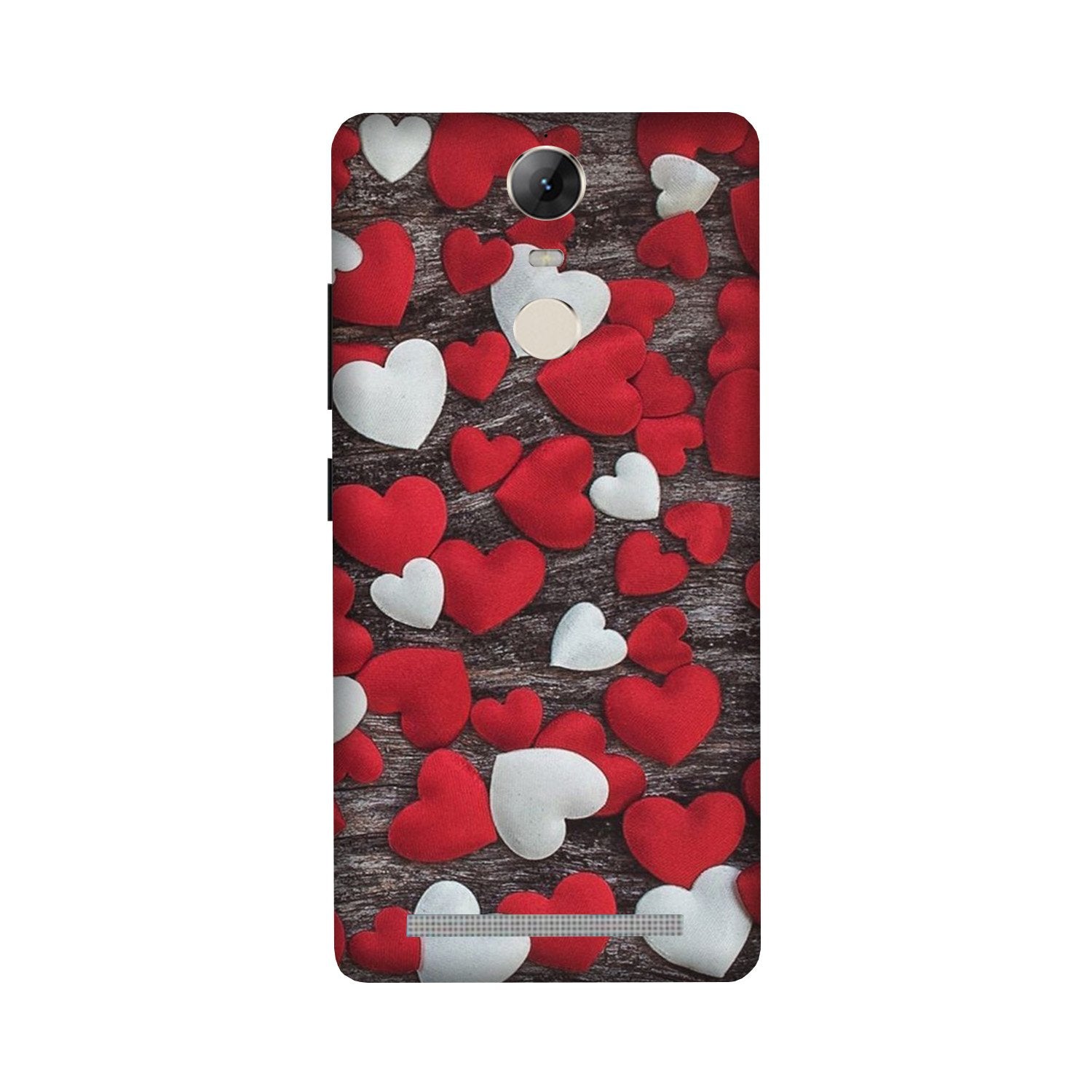 Red White Hearts Case for Lenovo Vibe K5 Note  (Design - 105)