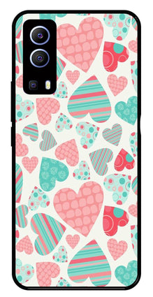 Hearts Pattern Metal Mobile Case for Vivo Y72 5G