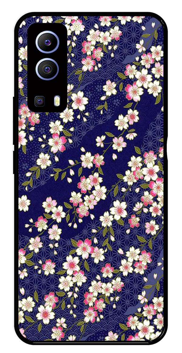 Flower Design Metal Mobile Case for Vivo Y72 5G   (Design No -25)