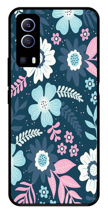 Flower Leaves Design Metal Mobile Case for Vivo Y72 5G