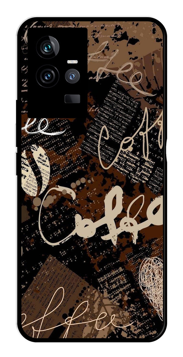 Coffee Pattern Metal Mobile Case for IQOO 11 5G   (Design No -37)